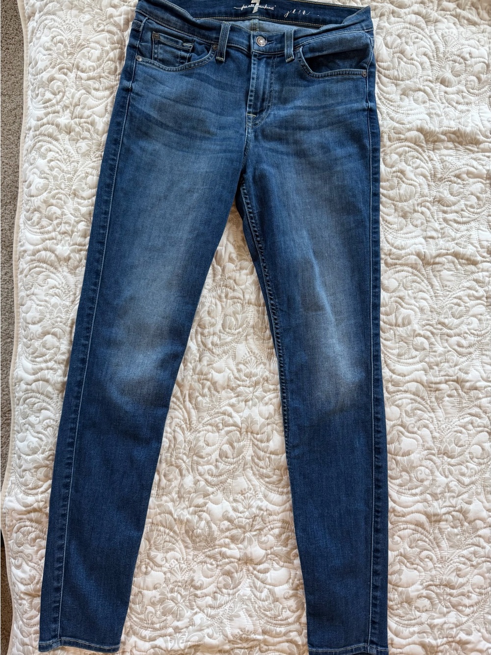 7 For All Mankind Skinny Jeans in Indigo Blue